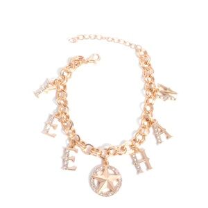 Gold Western Bracelet with Star and YEE HAW Charms